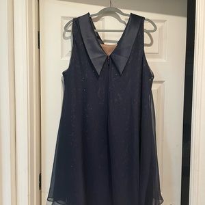 SLNY Navy scoop neck dress.